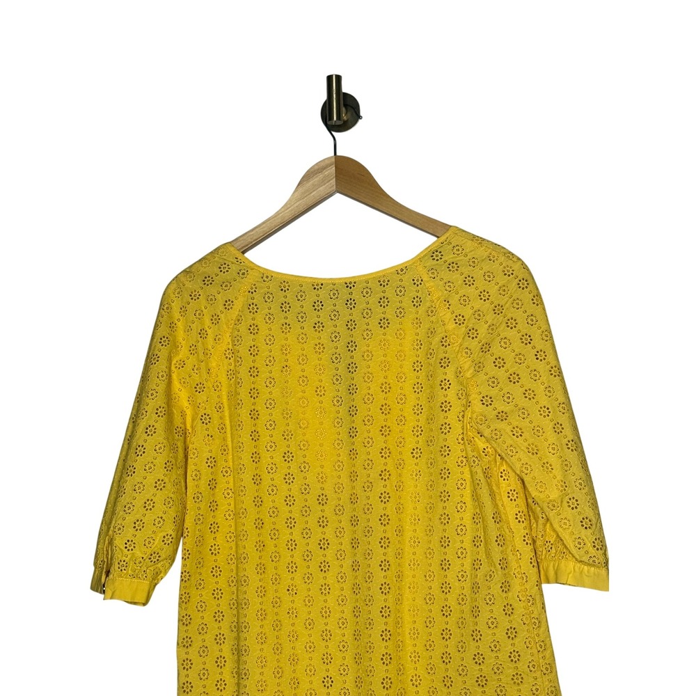 Y2K Juicy Couture Yellow Eyelet Boho Mini Dress Cottagecore Medium - Picture 8 of 9